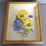 Tableau Artzai Fleurs Violettes Viola sous verre