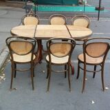 Table à manger ovale avec 6 chaises, Allemagne, années 1970