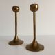 Pair of Scandinavian candlesticks in solid brass