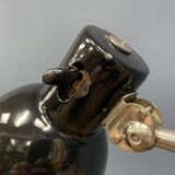 Black Zirax desk lamp with enamel shade from the 1930s