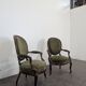 Pair of Louis XV style armchairs in mahogany