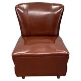 1950s Italian Mid Century Leatherette Lounge Chair