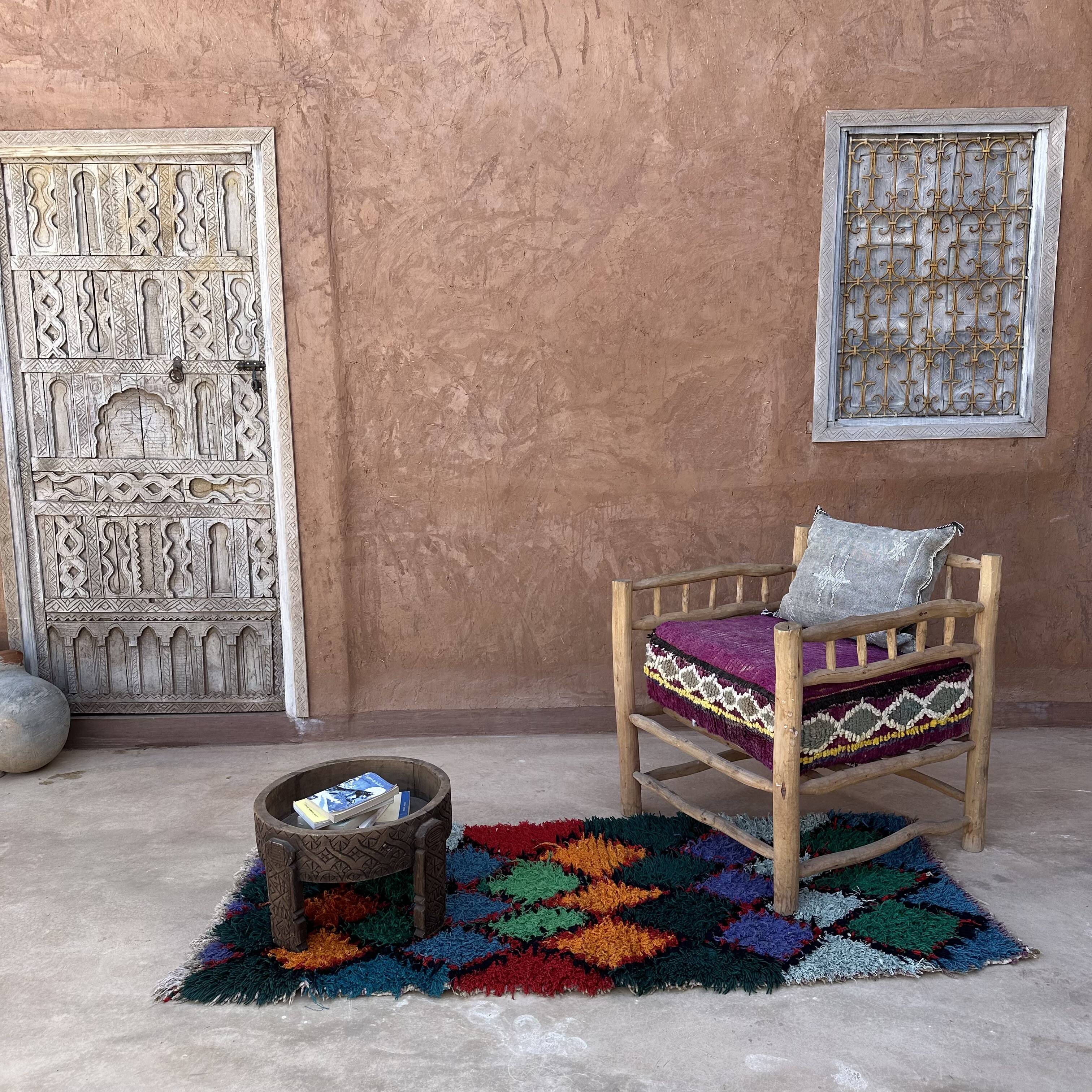 Moroccan carpet azilal colorful - 78 x 180 cm