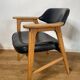 Scandinavian armchair by Erik Kirkegaard in oak and leather, 1960s.