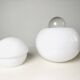 Daruma Picolla Model 5028 Milk Glass Sphere By Sergio Asti For Candle Milano, Italy 1980S