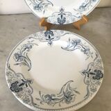Lot of 6 plates Lunéville Art Nouveau