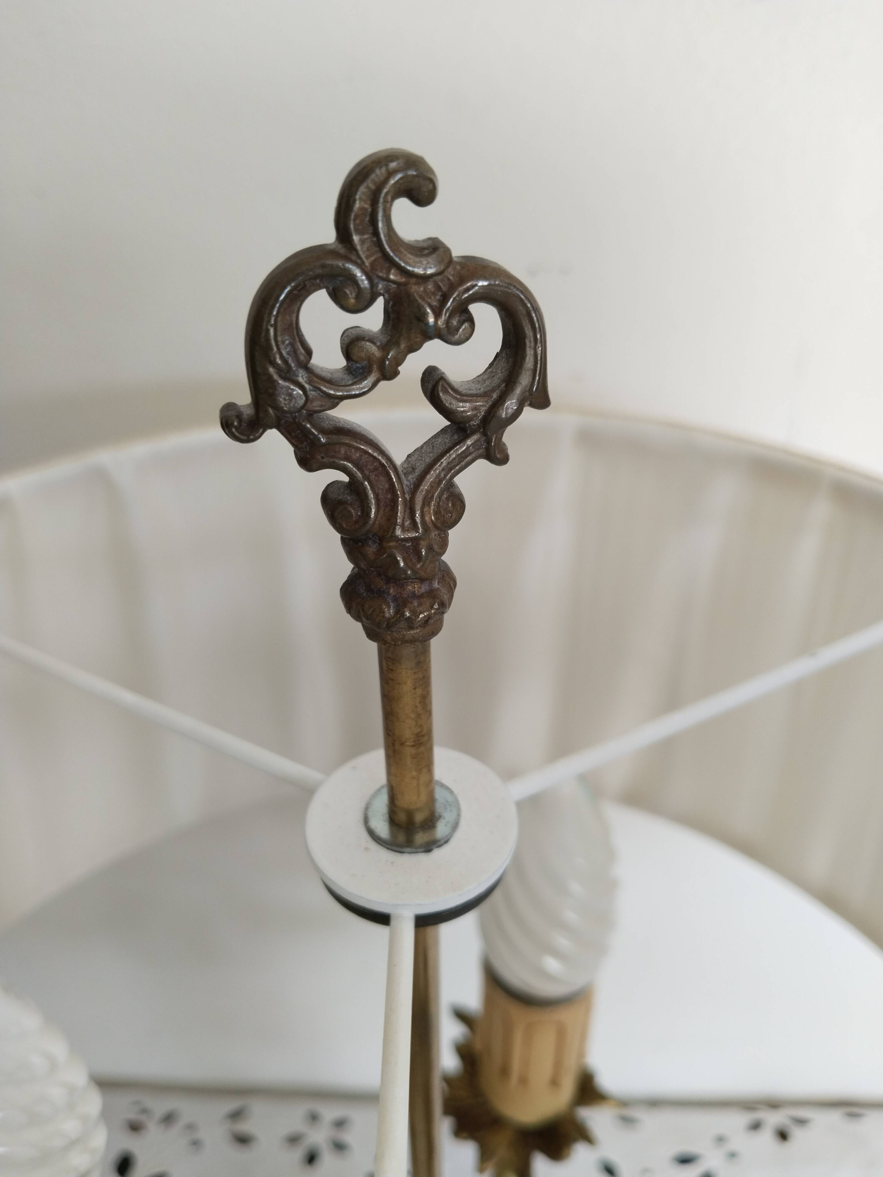 Bouillotte lamp in gilded brass, Empire style, 3 lights