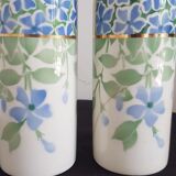Pair of vases earthenware Keller Guérin Lunéville Periwinkle model