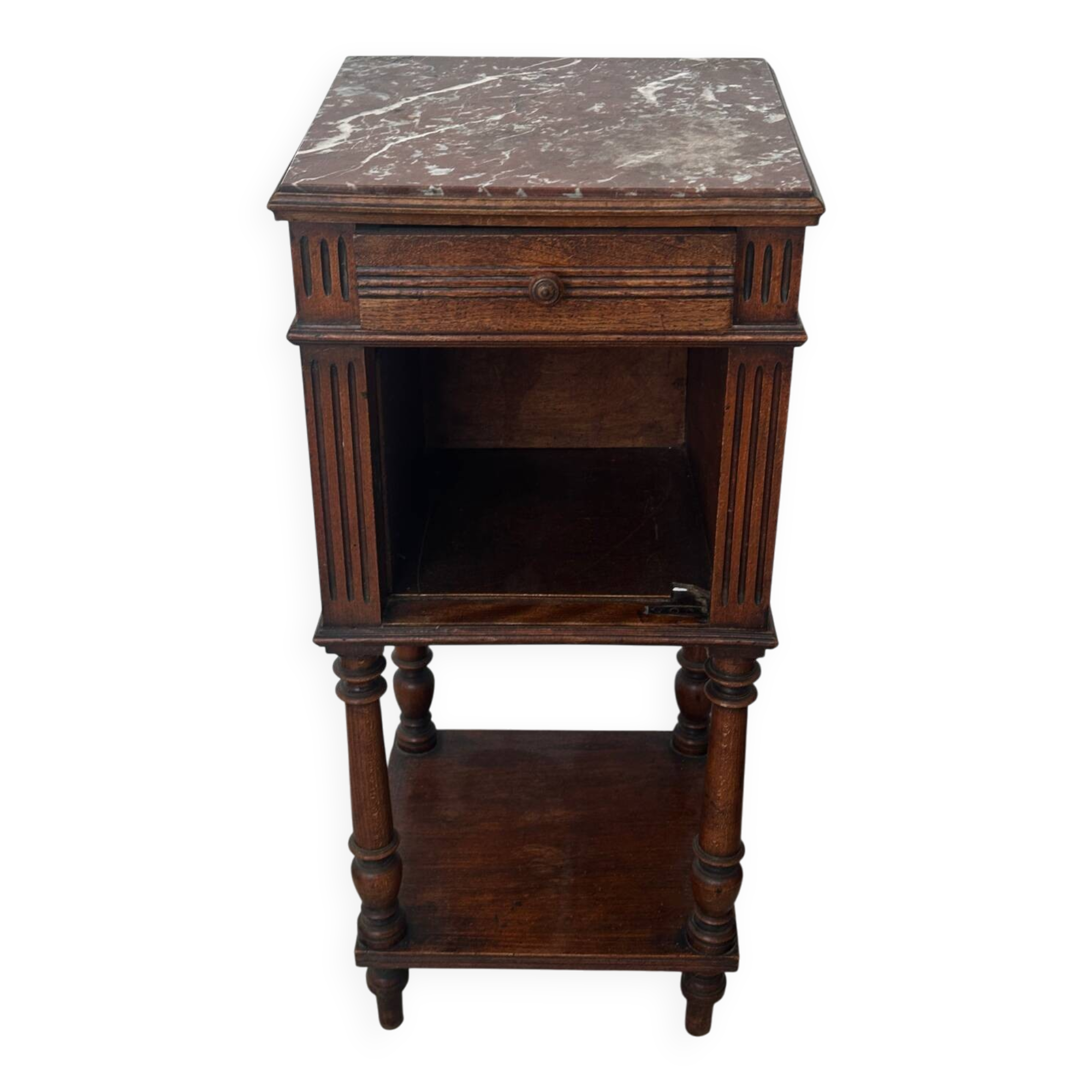 Bedside table/occasional table early 20th century wood and marble