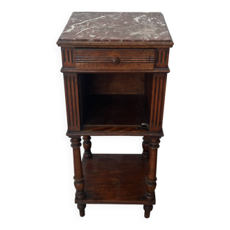 Bedside table/occasional table early 20th century wood and marble