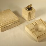 Mannelli travertine smoking set