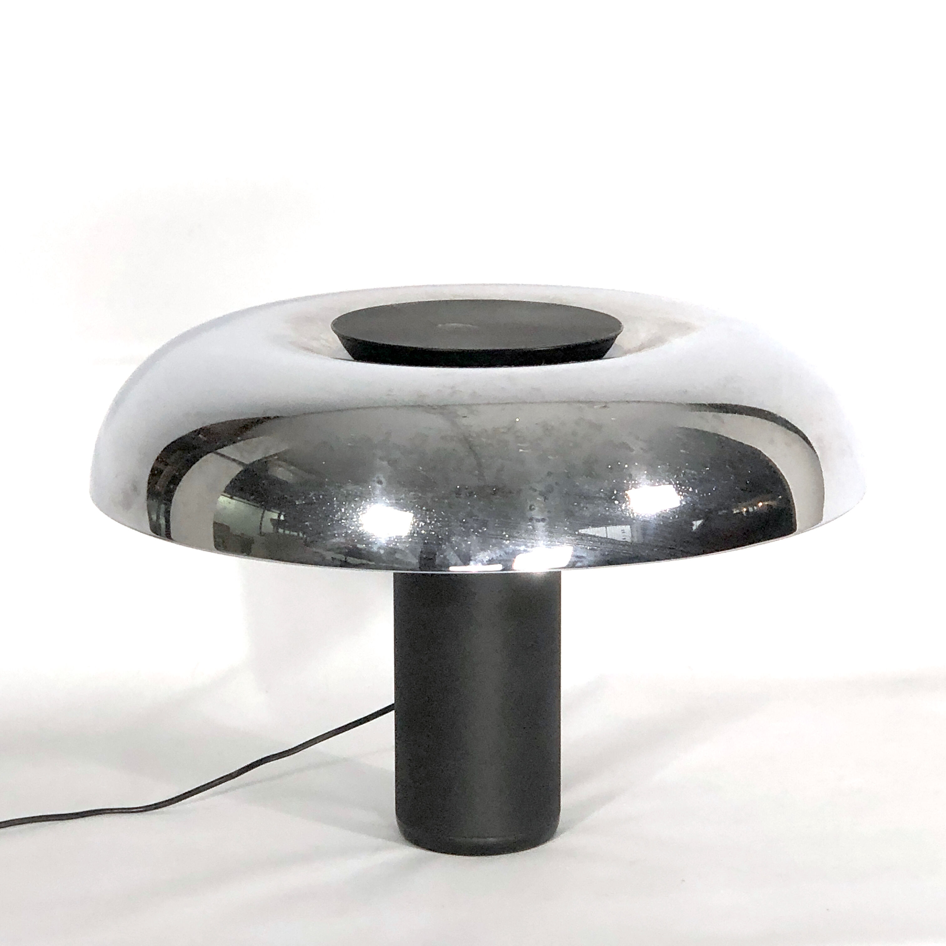 Lumenform, Italian Vintage Mushroom chrome table lamp from 70s