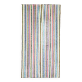 Tapis turc Oushak vintage des années 1970 fait à la main en laine et coton bleu 184x347
