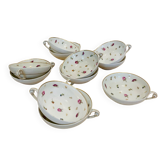 Set of 11 floral cups by G. Boyer - very good condition.