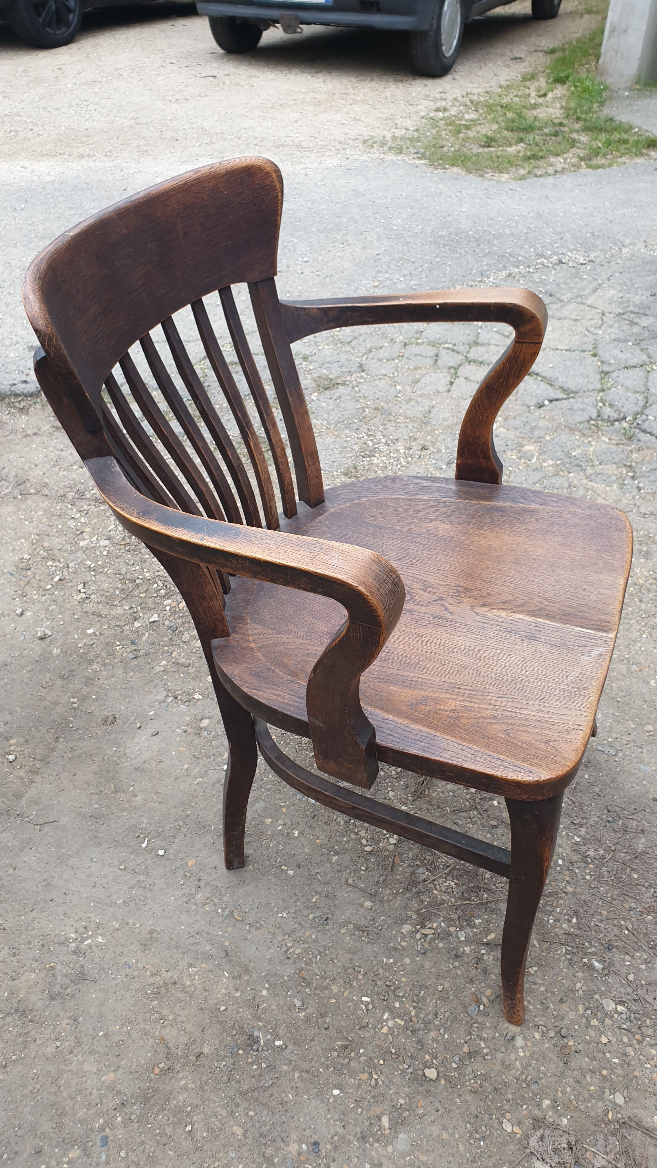 American armchair solid oak