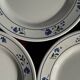Lot de 3 petites assiettes à dessert frise de fleurs bleues pas de marque