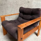 Pair of vintage pine armchairs 1970 1980 design look