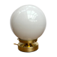 Globe-laying lamp in white opaline
