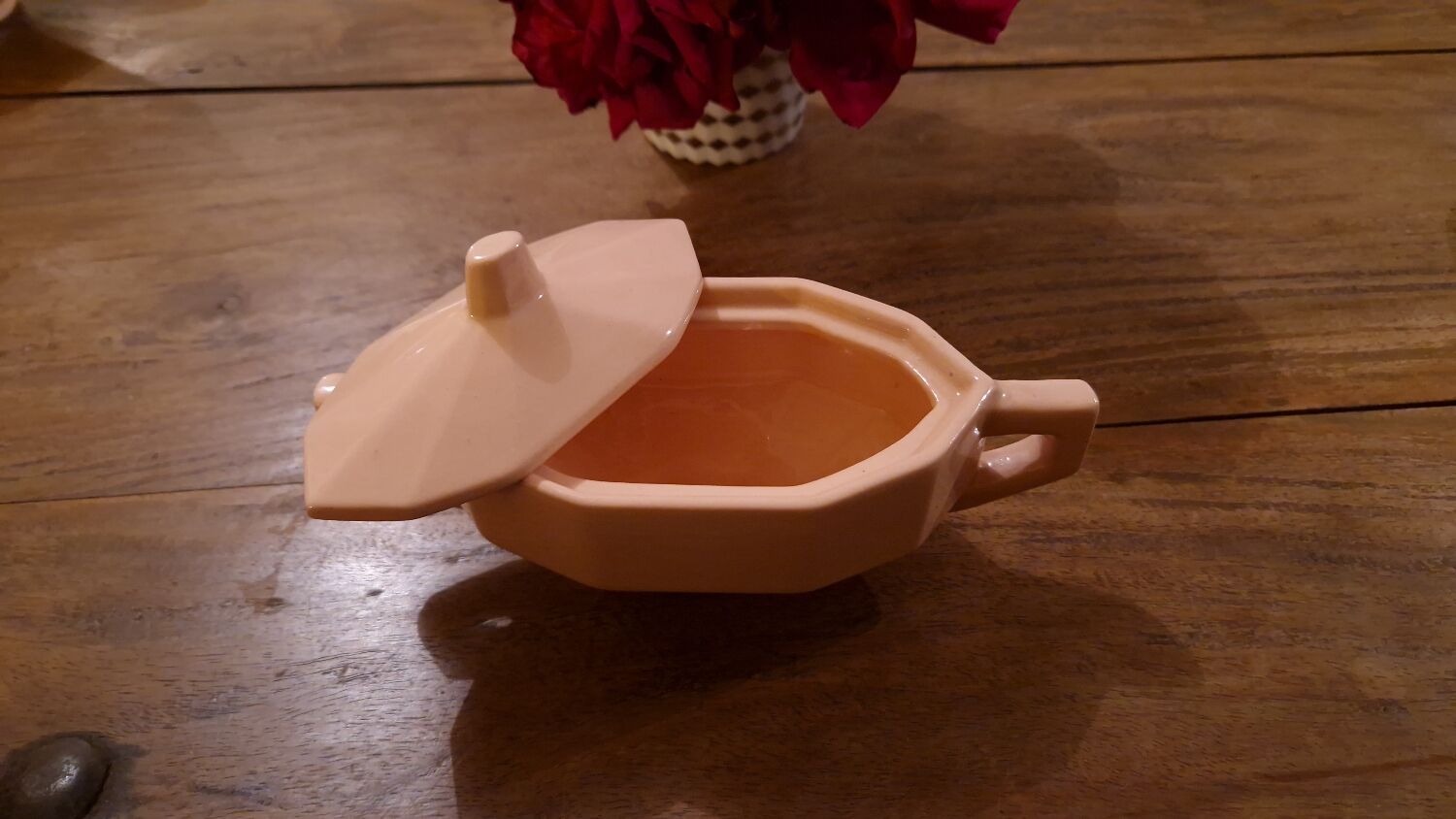 Longwy ceramic pink coffee tea set