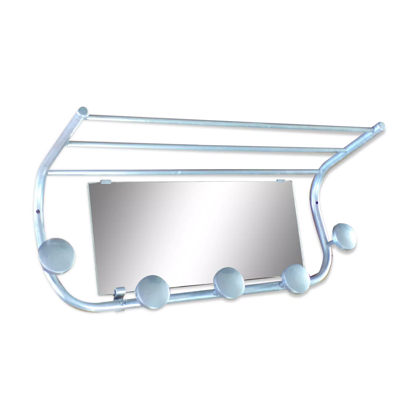 Vintage wall coat rack with mirror