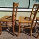 Lot de 4 chaises de bistrot ou de ferme en bois anciennes
