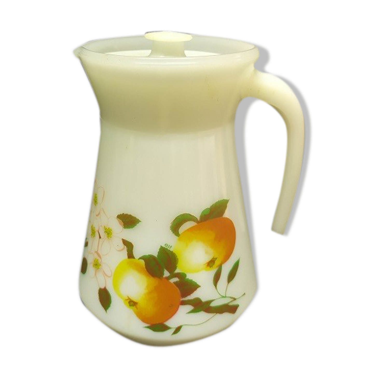 Carafe style arcopal apple flowers old vintage
