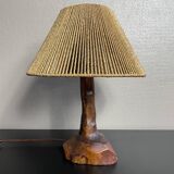Wooden lamp by Olivier 70s