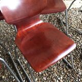 Set of 6 vintage Pagholz Flötotto stackable chairs in Pagwood