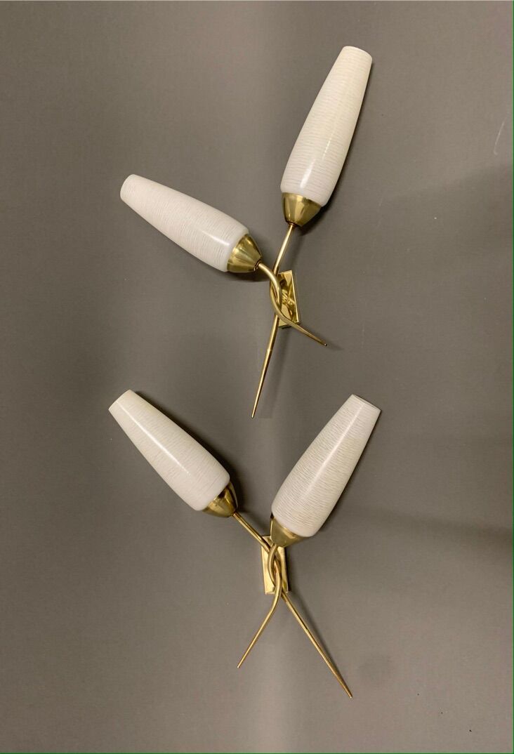 Paire d'appliques maison Lunel France