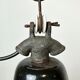 Industrial Black Enamel Factory Lamp with Cast Iron Top, 1950s
