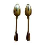 2 spoons in solid silver minerva, filet model