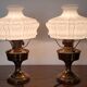 Pair of Aladdin Model 11 table lamps in satin brass, UK, 1922