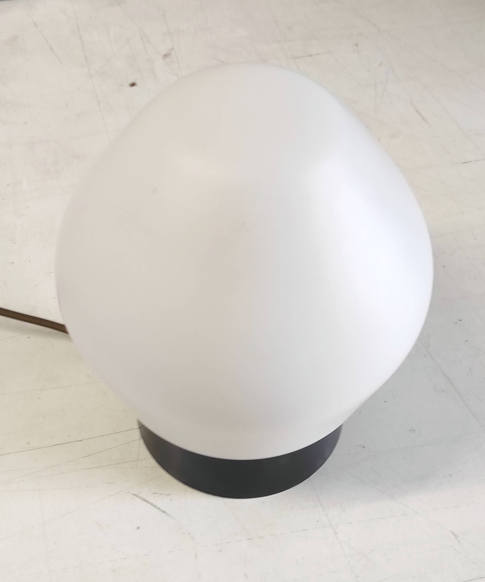 Ceiling light by PHILIPS in white glass and black ABS frame - 70's