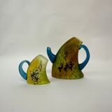 Kjell Engman for Kosta Boda Sweden Tea pot and mug Art glass , 1980's