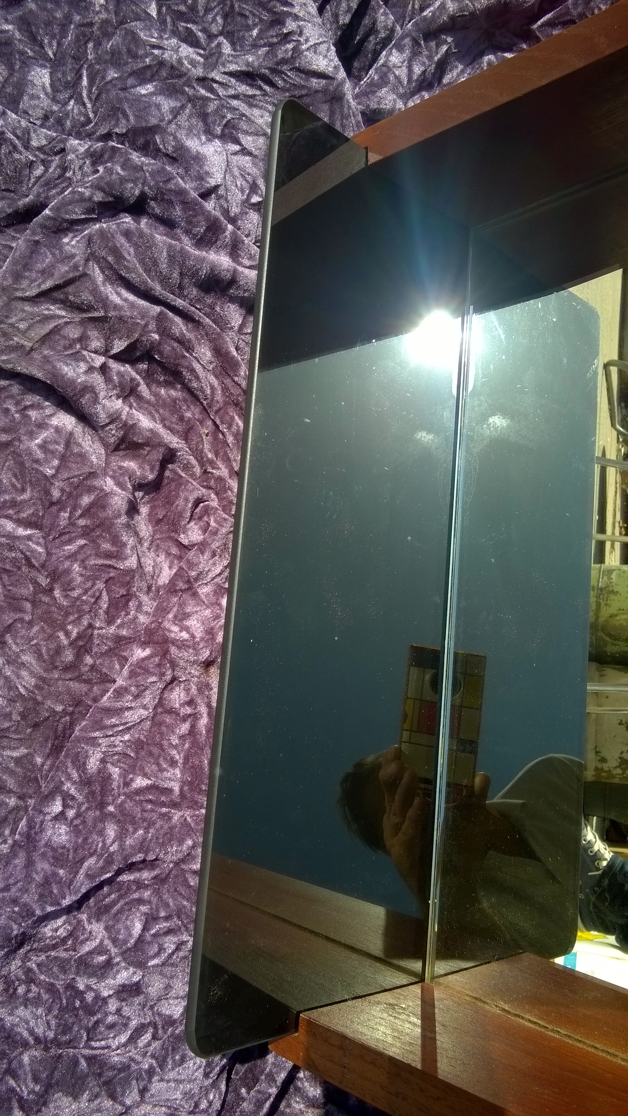 Danish teak with tablet mirror 42x100cm