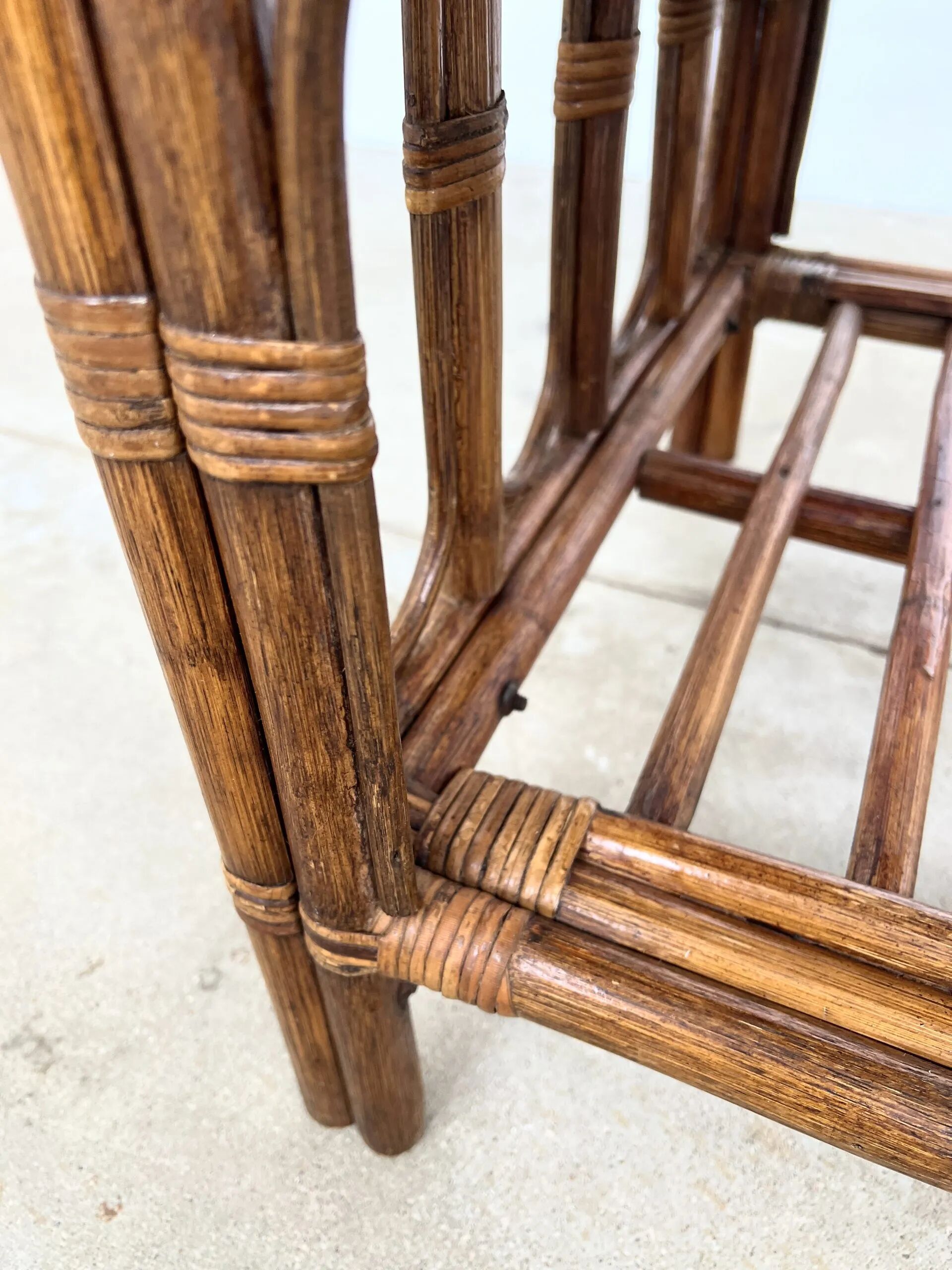 Square Coffee Table in Rattan & Bamboo – Removable Top
