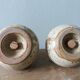 Salt and pepper shaker in Puisaye stoneware by Jean Pierre Prud'homme