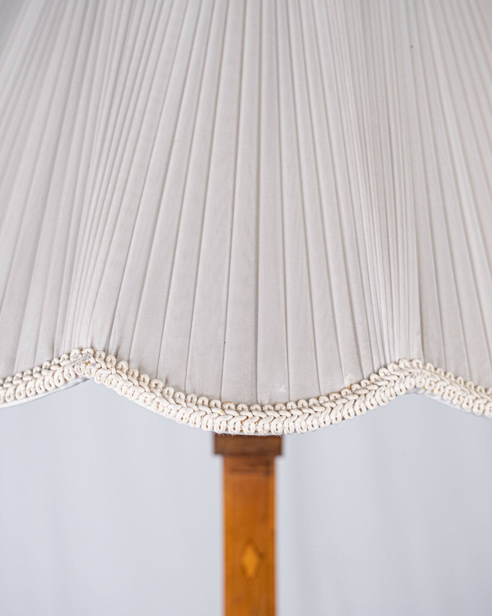 Art Deco floor lamp in marquetry, France, 1930s