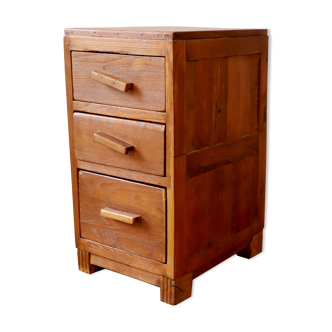 Art Deco bedside in Burmese teak