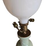 Celadon lamp with opaline 2 lights