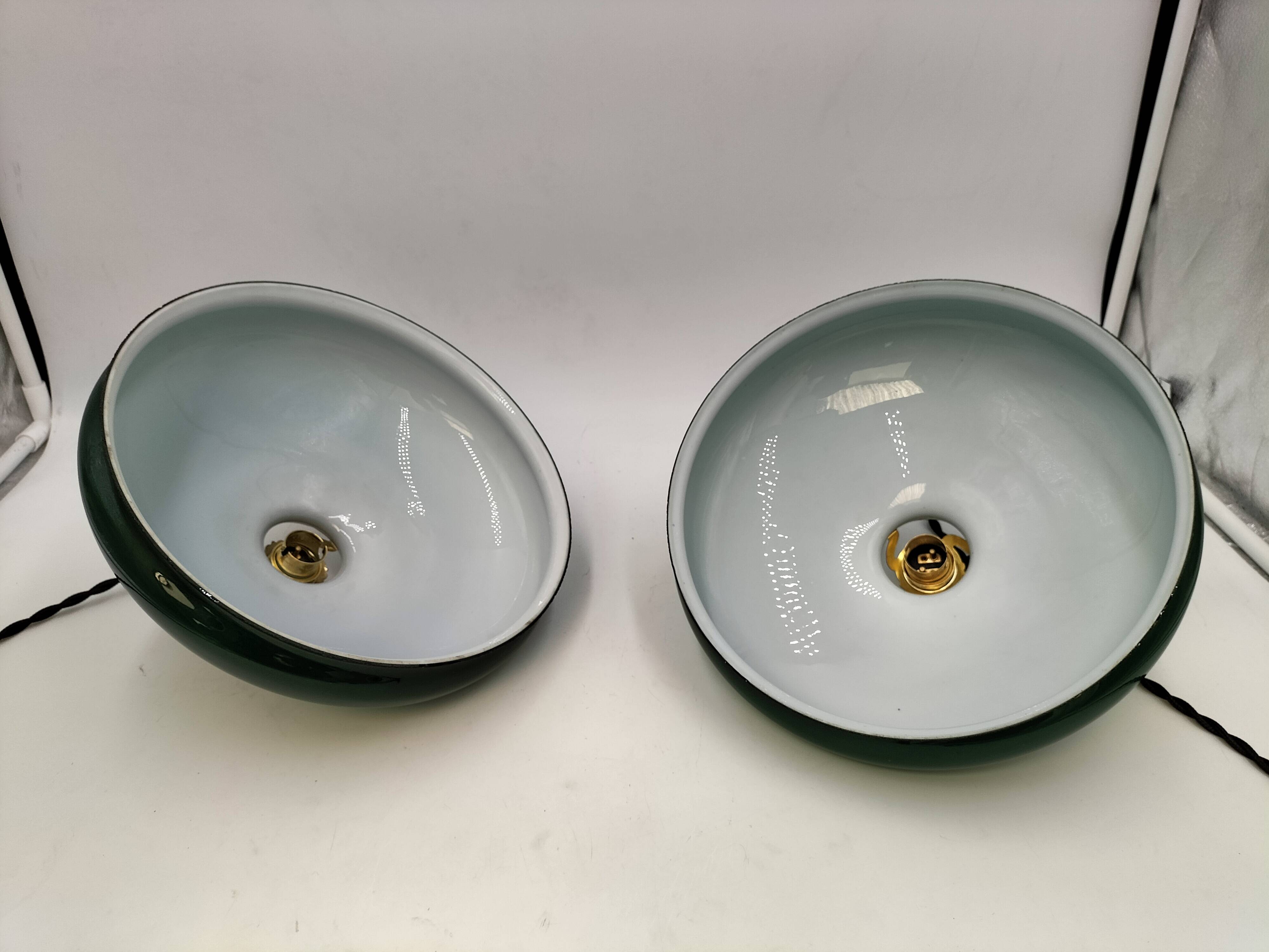 Green opaline pendant lights