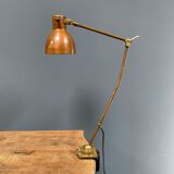 Industria Rotterdam clamp lamp made of brass and copper from the 1930s