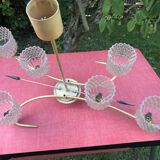 lustre long avec 6 globes en verre