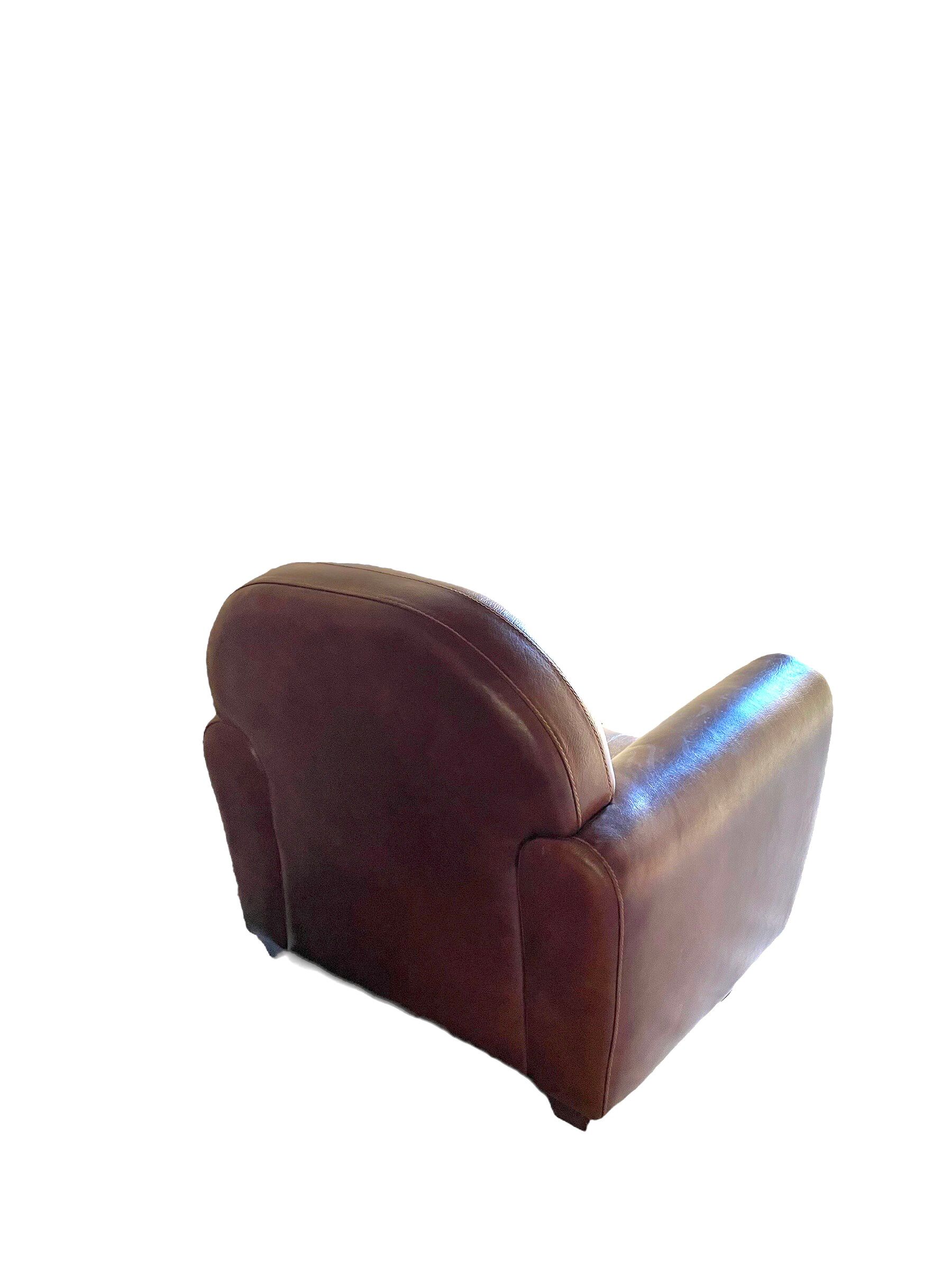 Leather club armchair