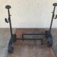 Former Pair De Landiers A Cremailier Fer Forged Cintré - Vintage Brooch Door