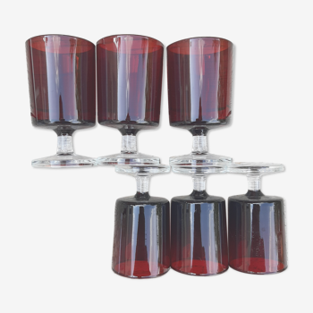 Lot de 6 verres luminarc bordeaux