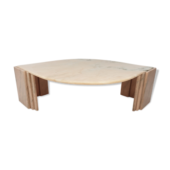 Table basse italienne en marbre du milieu du siècle, années 1980