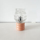 Ceramic lamp and glass globe 1970