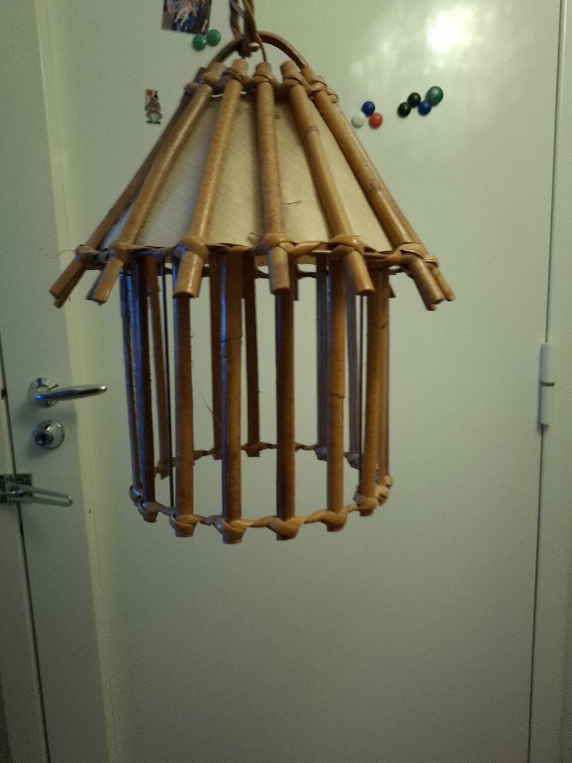 Vintage 60s rattan pendant light