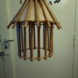 Vintage 60s rattan pendant light